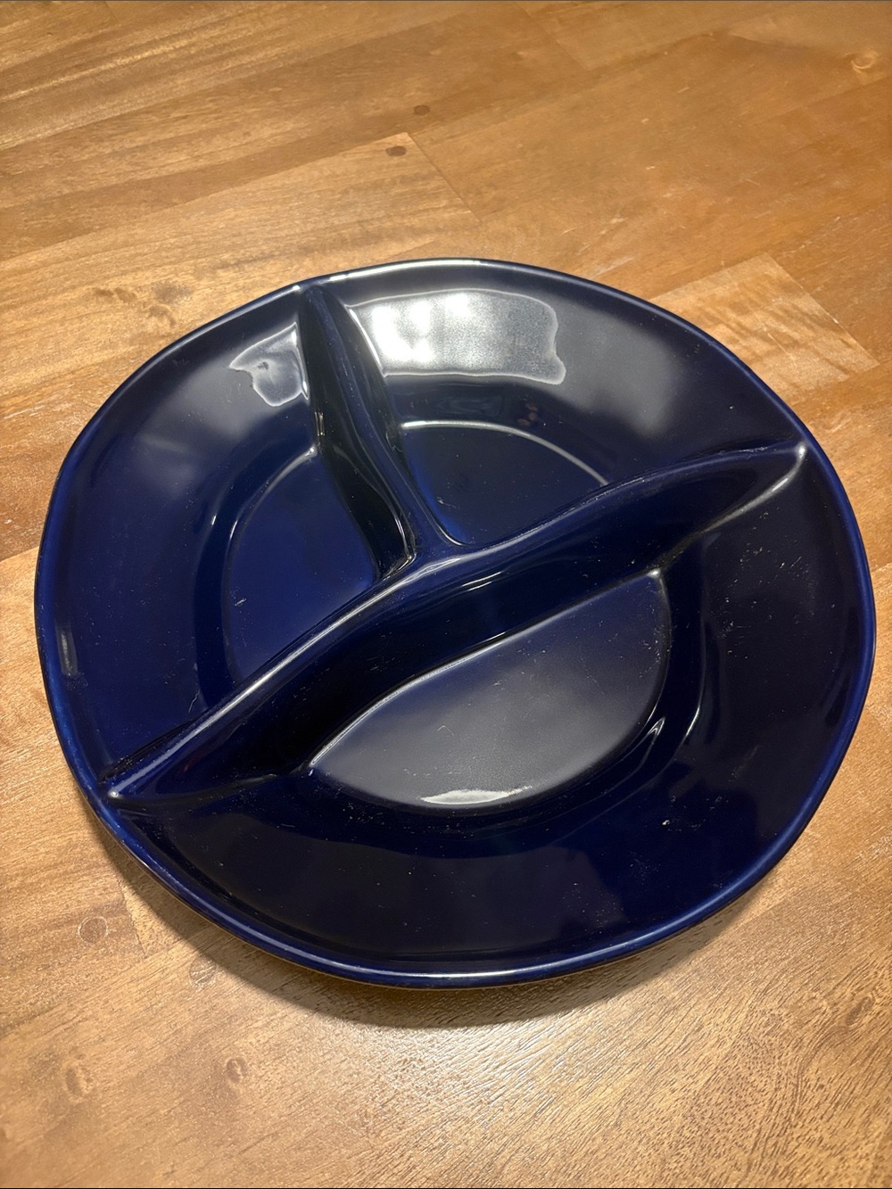 Crate&Barrel Deep Navy Ceramic Divided Serving Platter